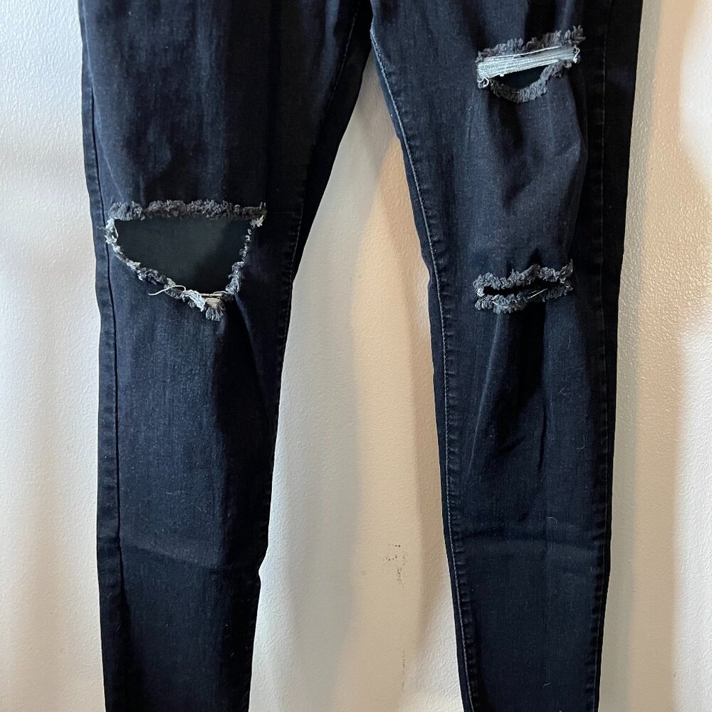 momokrom cropped skinny, distressed, low rise ripped jeans